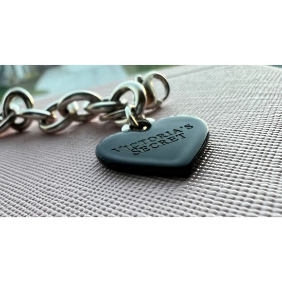 Rare 7” Tiffany & Co. Victoria’s Secret Black Heart Charm w/ Chain Link Bracelet - Picture 6 of 12